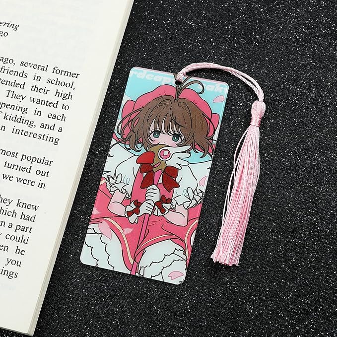 Anime Magic Cards Captor Sakura Bookmarks Set - Sweet Cartoon Cute Book Marks for Reading Women Men Anime Fans, Book Accessories Collection Decor Hangings Gifts (Acrylic Style 9)