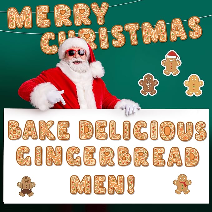 150 PCS Large 6" Bulletin Board Letters Set, Gingerbread Classroom Alphabet Cutout Letter for Christmas Bulletin Board Display Home School, A Great Helper to Inspire Students' Learning Interest
