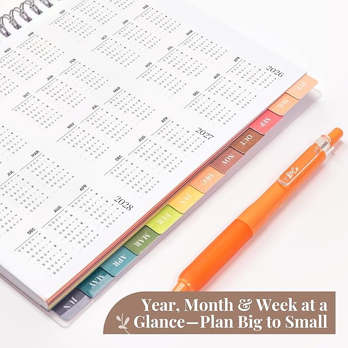 Rileys Academic Planner 2026-2027, Daily, Weekly & Monthly Planner, July 2026 - June 2027, Student Notes Pages, Twin-Wire Binding, Weekly Agenda for School & Work (8 x 6-Inches, Black)