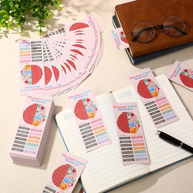 TaoBary 100 Pcs Inspirational Bookmarks Bulk Back to School Gifts Paper Positive Motivational Encouraging Affirmation Card from Teacher Classroom