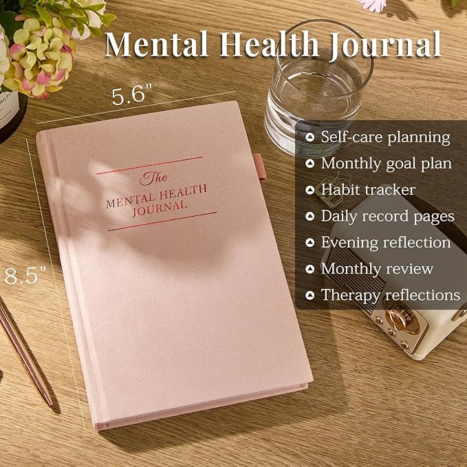 5 MINUTES A DAY Mental Health Journal, Anxiety & Guided Journal for Women, 91 Days Self Care Journal to Practice Positive Thinking, ADHD Planner with Mood Tracker (A5 Size)-Pink (5-Mentalhealth-Pink)