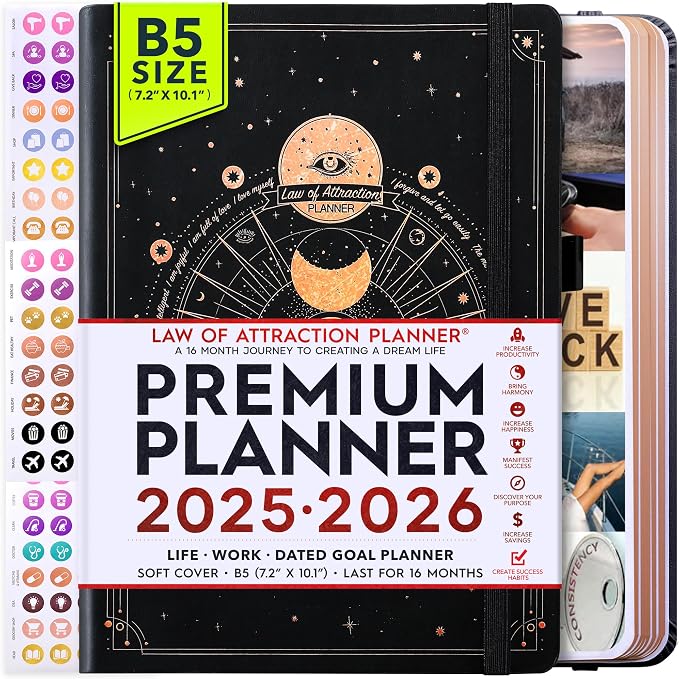 2026-2027 Weekly and Monthly Planner - 16 Month Life Planner with Productivity Time Management Daily Reflection and Gratitude Journal Includes Vision Board, Stickers & Gift Box - Sep 2026-Dec 2027
