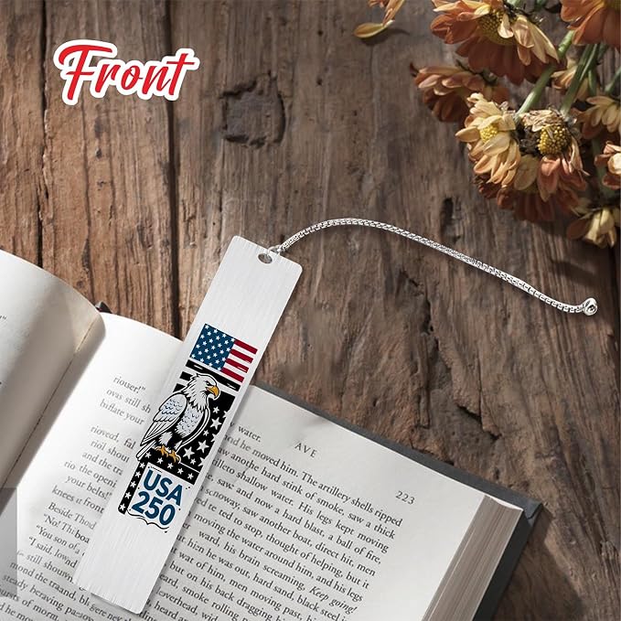 USA 250th Anniversary Merchandise Bookmark, 1776-2026 American 250 Anniversary Flag Hat Stuff Book Mark, Patriotic Gift for Book Lovers, Fourth of July Present