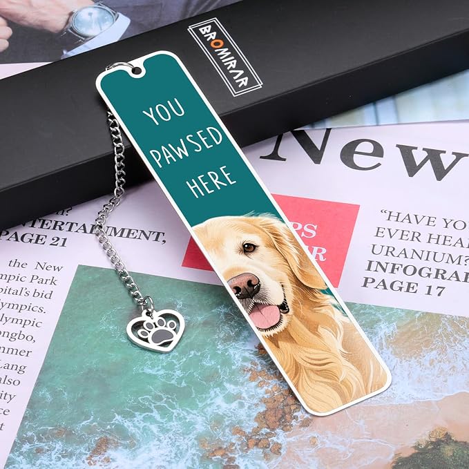 Golden Retriever Gifts for Women Men, Gift for Golden Retriever Lovers Owners, Fathers Day Dog Dag Gifts for Men, Book Club Gifts for Dog Lovers Kids, Reading Accessories for Book Lover Bookish Nerd