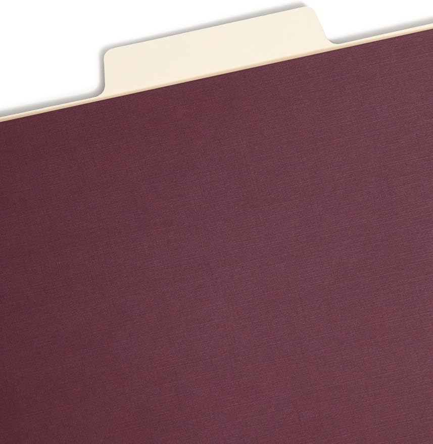 Smead SuperTab Classification Folder with SafeSHIELD Fasteners, Oversized Tab, 2 Dividers, 2" Expansion, Letter Size, Maroon, 10 per Box (14013)