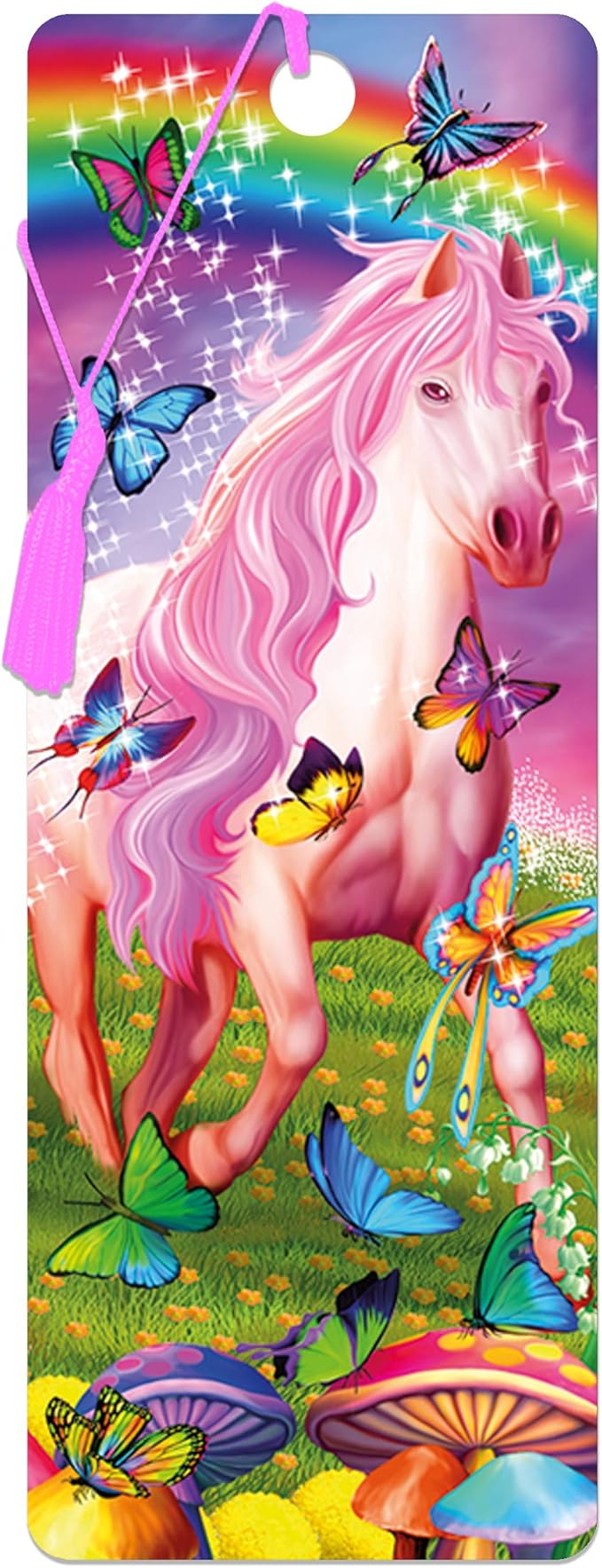 3D LiveLife Bookmark - Pink Pony Dazzle from Deluxebase. Cute Lenticular Horse Page Marker. Animal Themed Accessories for Book Lovers. Small Gifts for Men, Women, Writers and Teachers.