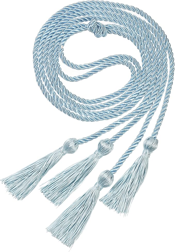 Graduation Double Honor Cords with Tassels Braided Academic Ropes for High School College Ceremony 68 Inch (Sky Blue)
