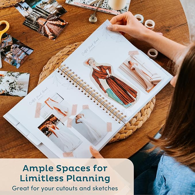 Timeless Premium Linen Wedding Planner Book and Organizer – Wedding Planning Book, Comprehensive Keepsake & Countdown Binder, Perfect Engagement Gift for Women, 11" x 9" (Sage)