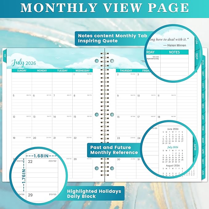 Student Planner 2026-2027, July 2026 to June 2027, 9" x 11", Monthly and Weekly School Planner 2026-2027, Stickers, Perfect Organizer - Blue