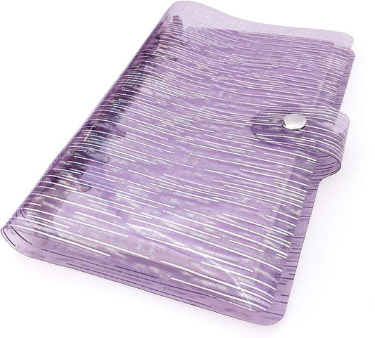 A6 A5 6-Holes Colorful PVC Cover Personal Organizer with Snap Button Closure File Folder for Loose Leaf Sheet Notebook (Purple Rain, A6 Combo)