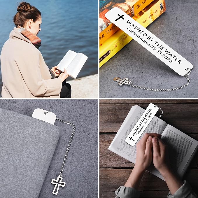 Personalized Bible Bookmarks - Custom Name Inspirational Christian Bible Religious Bookmarks Gifts for Women Men Book Lovers (Style-6)