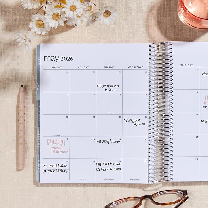 Erin Condren 12-Month Spiral Life Planner (Jul 2025 - Jun 2026), 7”x9” Weekly and Monthly Planner, 80 Lb. Text Weight Paper, Layers Colorful Covers, Minimal Theme, Vertical Layout, Platinum Coil