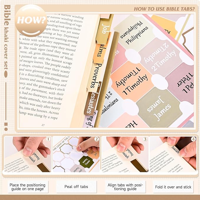 Bible Cover Case for Women Khaki Leather Floral Bible Storage Bag with Highlighters Tabs for Girls Bible Study Supplies Accessories Christian Gifts