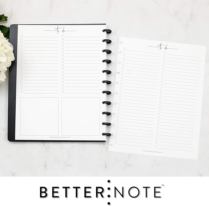 BetterNote To Do List Refill Pages for Disc Notebooks, Fits Levenger Circa, Happy Planner, Staples Arc, TUL, Talia (11-Disc, 8.5"x11", Modern- 25 Sheets)
