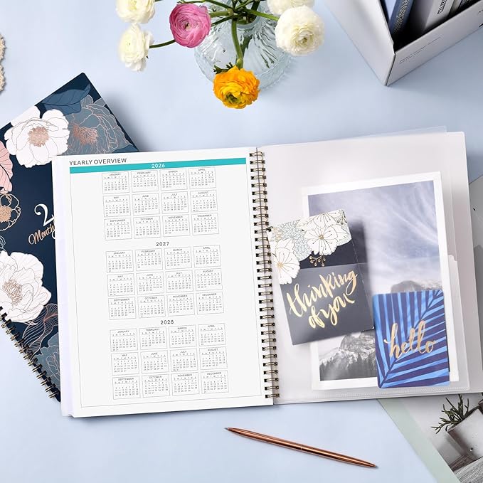 2026-2027 Monthly Planner - 9" x 11" 18 Months Calendar Planner, Jul. 2026 - Dec. 2027, 26-27 Monthly Calendar Planner, 18 Monthly Planner/Calendar 2026-2027 with Tabs, Back Pocket, Twin-Wire Binding