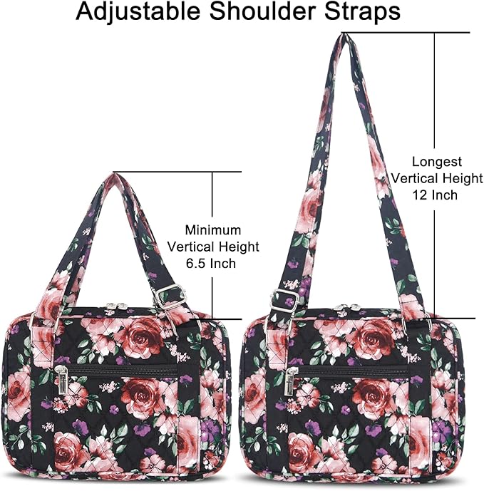 Bible Cover for Women with Adjustable Straps, Extra Large Study Bible Carrying Case Bag with Zip Pocket, 11.3x8.3x2.7 Inches