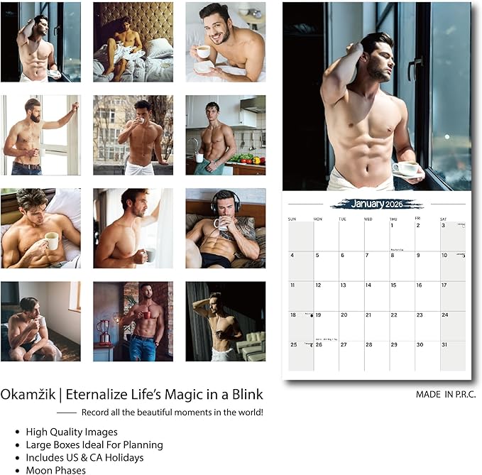 2026 Wall Calendar Love Coffee Planner Calendar, Hangable Monthly Wall Calendar with Large Blocks for Organizing & Planning, Academic Schedule,for gay gift, girlfriend gift, coffee lover