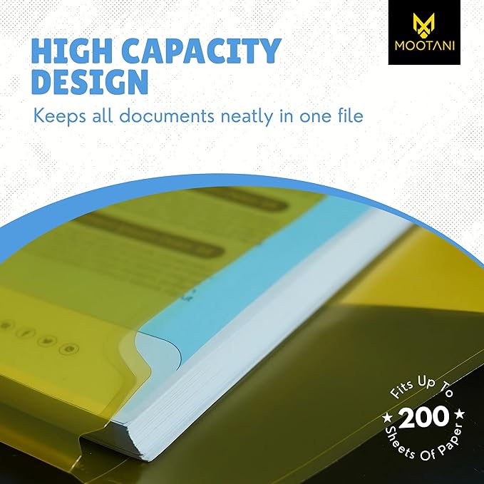 25 Pack Plastic Envelopes, Folders for Documents, Poly Envelopes A4/US Letter Size, Plastic File Folders with Label Pocket, File Envelopes for School, Office & Home, 5 Assorted Colors