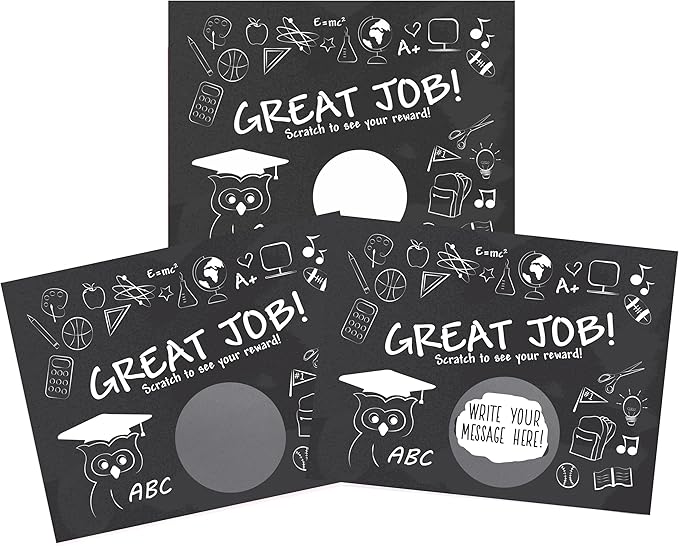 My Scratch Offs Scratch-Off Card Prizes for Students Teacher Rewards Supplies for The Classroom Back to School 50 Pack