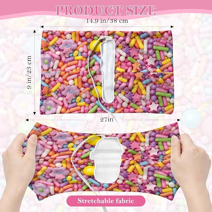 6 Pack Stretchable Book Covers, Jumbo Book Covers for Paperbacks Hardcover Books up to 9 x 11 Inches, Reusable Washable Protective Fabric Books Sleeves, Candy