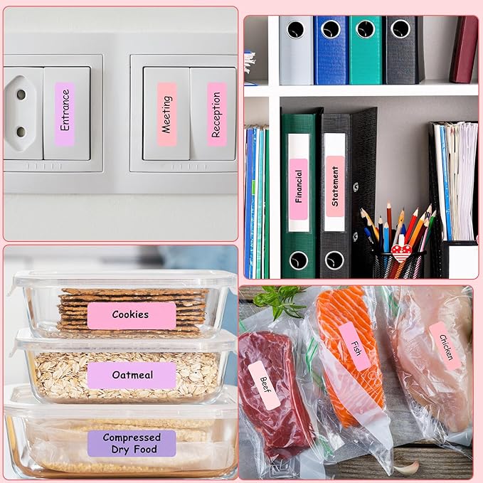Gersoniel 1600 Pcs Label Tapes Compatible with D30 Label Printer Laminated Labeling Stickers Thermal Labels for Home Office