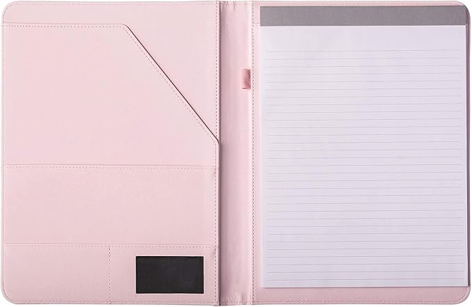 Deluxe Organizer Padded Padfolio, Portfolio Business Document Case with Ruled Letter-Size Perforated Writing Pad