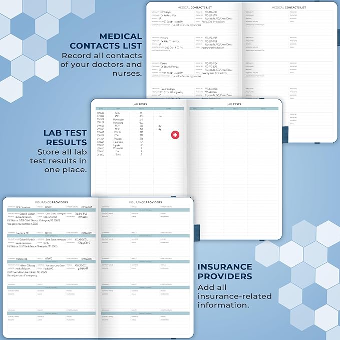 Clever Fox Large Medical Planner 12-Month – Medical Notebook, Health Diary, Wellness Journal to Track Health – 12 Months, 7x10.5″ (Mystic Blue)