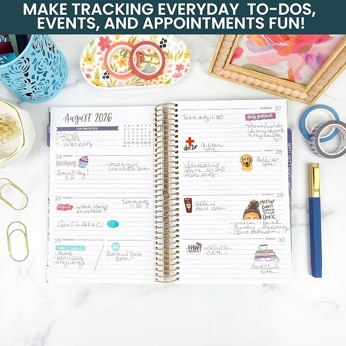 bloom daily planners Vintage Classic Planner Stickers - Hand-Drawn Essential Variety Pack for Everyday Planning & Decorating - 6 Sheets / 360 Stickers