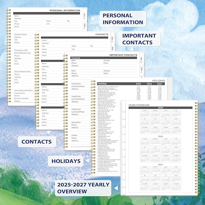 Monthly Planner 2025-2027 - 2 Year Planner 2025-2027, Jul. 2025 - Jun. 2027, 9'' x 11'' Planners 2025-2026 with Coated Tabs, Inner Pocket