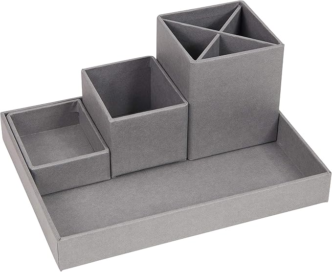 Bigso Box of Sweden 797454101 Office Organiser Fibre Board Grey 23.5 x 18 x 11 cm