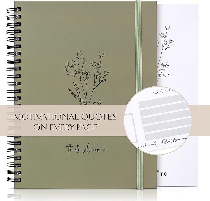 Beautiful To Do List Notebook - Aesthetic Daily Planner to Easily Organize Your Tasks And Boost Productivity - Stylish Undated ADHD Planner Gift and The Perfect School or Office Supplies For Women
