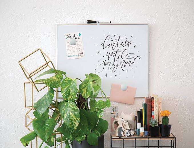 U Brands Magnetic Whiteboard, 16" x 20", Wall Mounted Dry Erase Board with Silver Aluminum Frame, Includes Markers, Magnets, and Eraser, White Board for Home, Office, Classroom