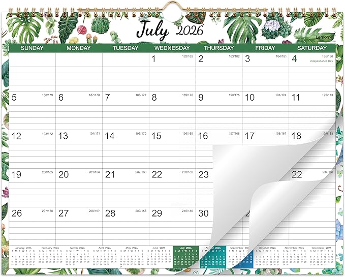2026-2027 Wall Calendar - 2026-2027 Calendar from July 2026 - Deccember 2027, 14.8 "x11.4", Large Ruled Blocks Perfect for Planning and Organizing for Home or Office