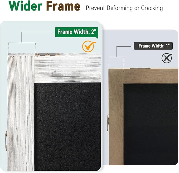 TEAKMAMA Chalkboard Signs 40x20 Standing A Frame Chalk Board Easel Sign Sandwich Board Signs Outdoor, Double Sided Blackboard for Business, Cafe, Weddings, White