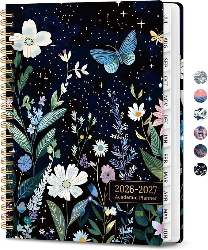 2027 Planner - Weekly and Monthly Planner, January 2027 to December 2027, Spiral Bound 2027 Calendar Planner Book, Inner Pocket, Perfect for Office Home School Supplies - A4 (8.5" x 11"), Celestial