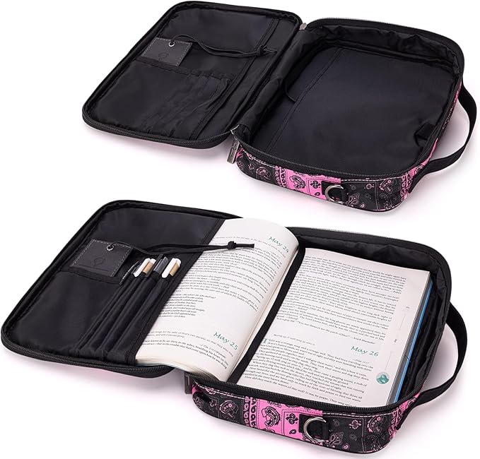Montana West Bible Covers for Women Men with Leather Bookmark Carrying Book Case Church Bag Outdoor Protective
