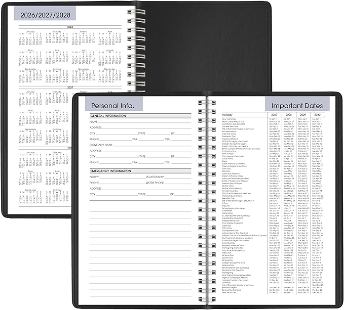 AT-A-GLANCE 2027 Appointment Book Planner, Weekly, 5" x 8", DayMinder, Black (G2000027)