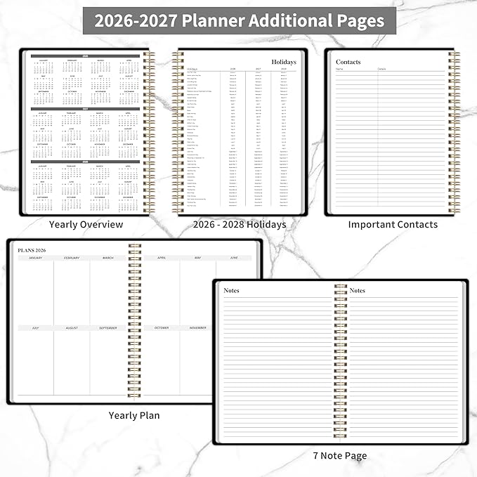 Monthly Planner 2026-2027, Jan 2026 - Dec 2027, 2 Year Calendar 2026-2027 Monthly Planner, 7.5" x 10", 24 month Calendar With Goals To Do List, Habit Tracker Suitable for Schools & Offices & Home