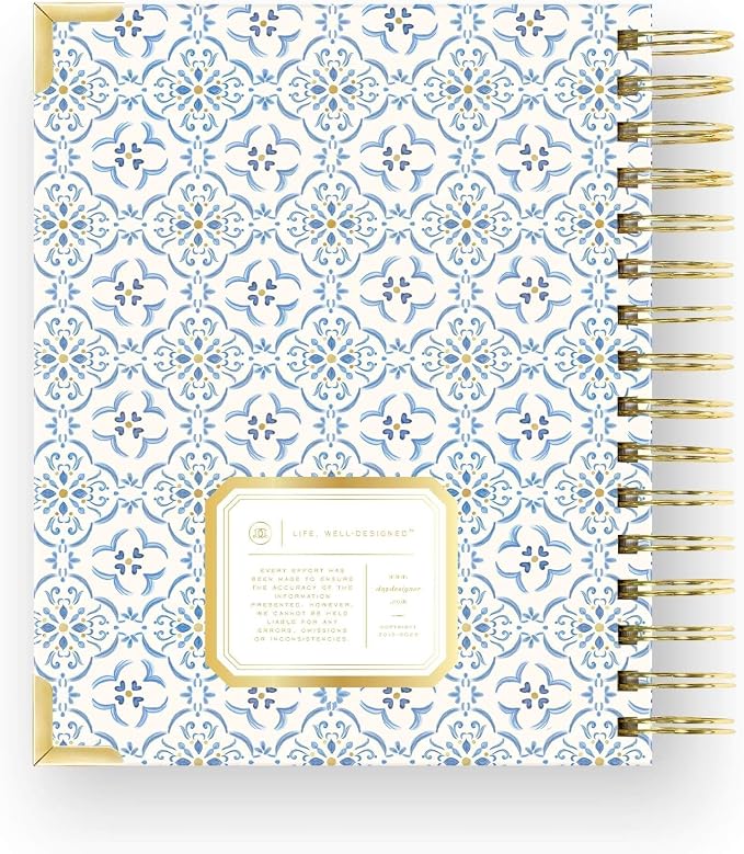 Day Designer 2026-2027 Mini Daily Academic Year Planner Calendar, July 2026 - June 2027, 6" x 8.125", Glossy Laminated Cover, Wirebound, Laminated Tabs, Storage Pocket, Includes Stickers & Snap-In Ruler, Casa Bella
