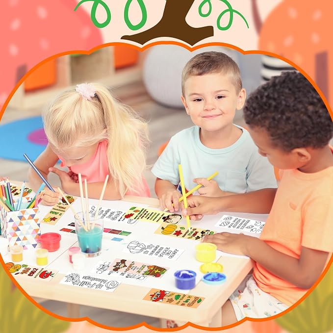 Fall Color Your Own Bookmarks for Kids - 120Pcs Religious Theme DIY Coloring Blank Bookmark Christian Classroom Art Craft Supplies for Teachers Students Gift Party Sunday School Reward Goodie Fillers
