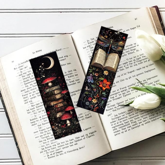 120 Pcs Dark Academia Bookmarks Bulk, Gothic Floral Aesthetic Paper Book Mark with 15 Designs for Reading Women, Dark Romance Merch Bookish Gifts Reading Accessories for Women Teens Adults