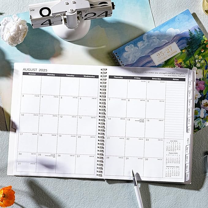 Monthly Planner 2025-2027 - 2 Year Planner 2025-2027, Jul. 2025 - Jun. 2027, 9'' x 11'' Planners 2025-2026 with Coated Tabs, Inner Pocket