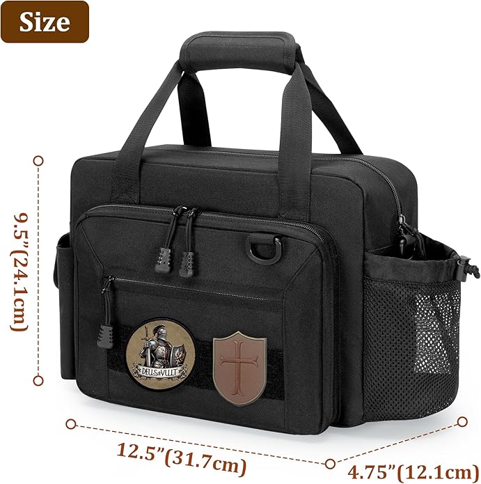 Damero Large Bible Bag for Men, Bible Tote Bag Church Bag with Cup Holder, Bible Cover Bag for Bible Study Supplies, Black (Bag Only)