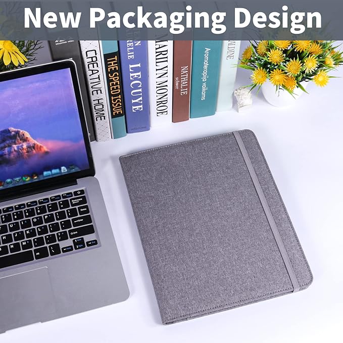 Folio Planner Cover for Rocketbook Smart Notebook– Waterproof Portfolio Organizer Fits A4/Letter Size (8.5x11 Inch), Professional Academic & Office Use (Gray)