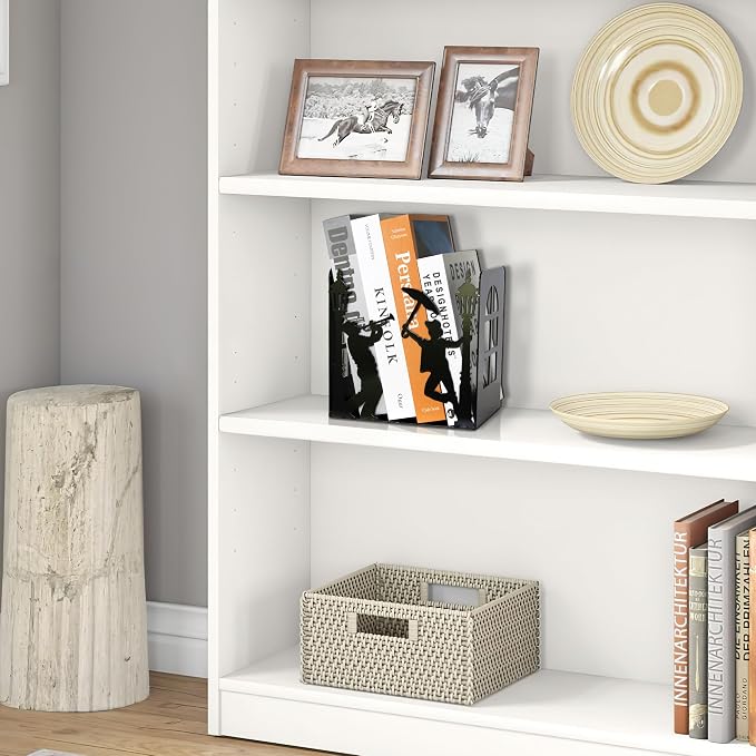 Design Book Ends for Shelves Decorative Desk or Countertop, Hidden Metal Bookends Hold Books, Bookend Holder for Mother's Day Decorations Gift, Gift for Book End Mother's Day Decor (Set of 2)