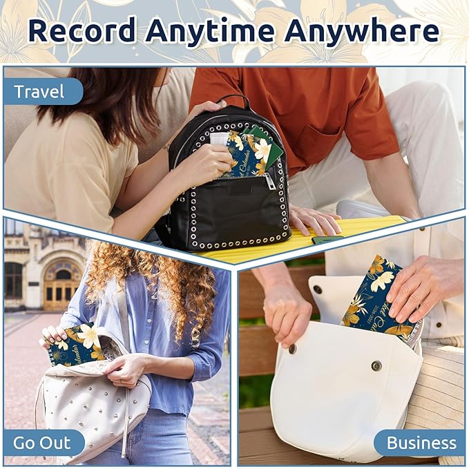 Pocket Calendar 2026-2027, Small Pocket Planner 2026 for Purse - 3.5’’×6.5’’ - From January 2026 to December 2027, Daily Monthly Agenda with Coil for Planning - Golden Flower