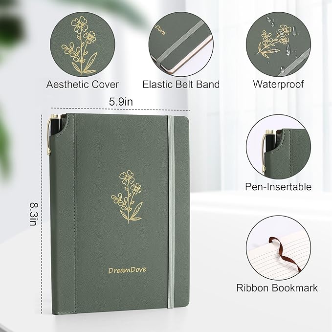 2026 Planner，Undated Weekly Planner A5 Week Plan Notepad5.5'' X 8.1'' Weekly Agenda Weekly To Do List Planner Notebook With Goal & Habit Tracker Organizer , Perfect For Office Home School Supplies Vegan Leather Hardcover (floral -green)
