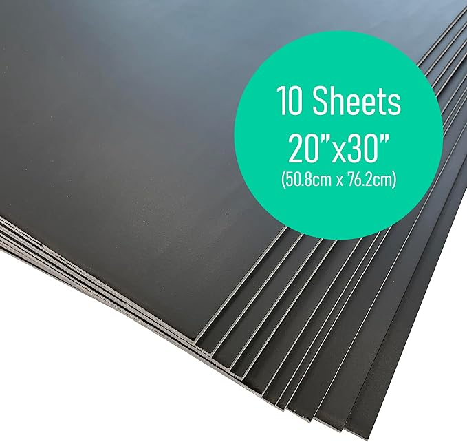Flipside Products 20" x 30" Black Foam Board, Arts and Crafts, 3/16" Thick, Presentations, Signboards, Backing Board, Display, Pack of 10