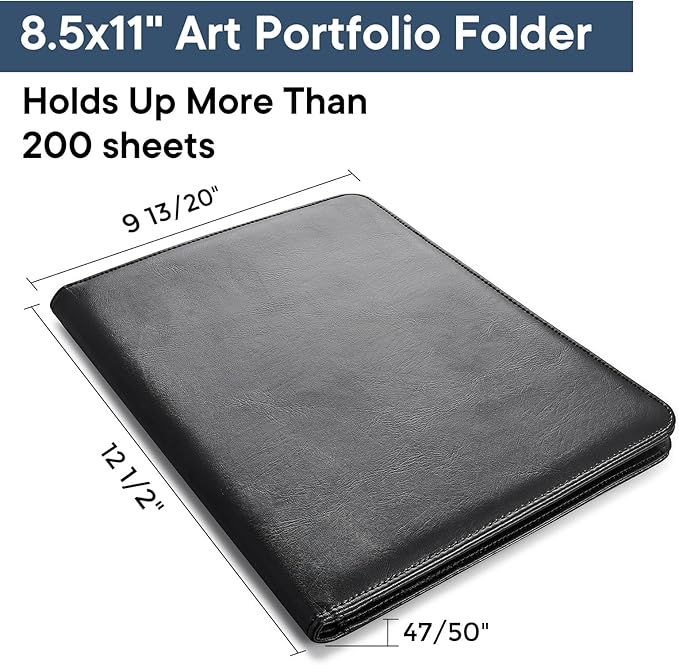 OOWOLF Padfolio with Clipboard Portfolio Binder for Resume, Legal Document, Business Office Conference, Legal Pad Portfolio Folder for A4 Letter Size Notepad, 8.5 x 11 inch, with 1 Ruled Notebook