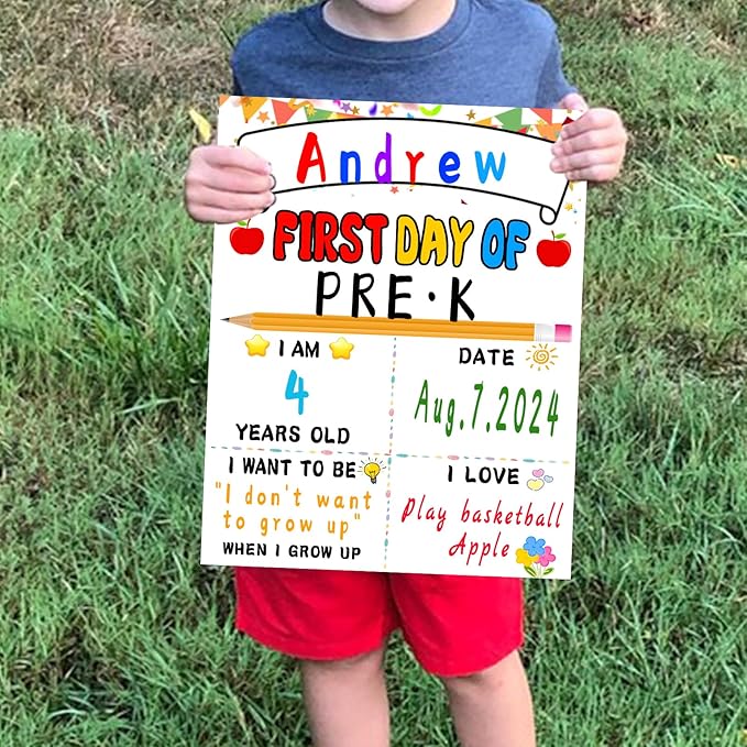 10 Pack First & Last Day of School Board - First Day of School Sign - 1st Day of Kindergarten Preschool Chalkboard Photo Prop, Gifts for Kids Girls Boys - 8 X 11